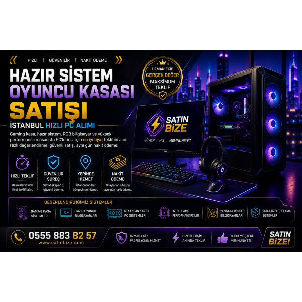 Hazır Sistem ve Oyuncu Kasası Satışı | İstanbul Hızlı PC Alımı