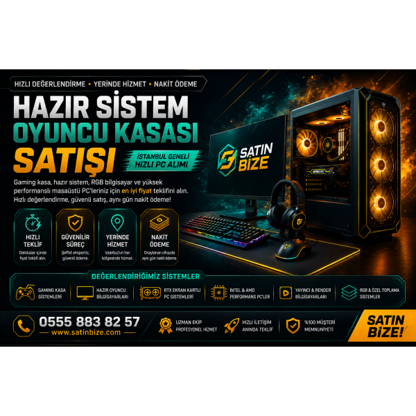 Hazır Sistem ve Oyuncu Kasası Satışı | İstanbul Hızlı PC Alımı 2