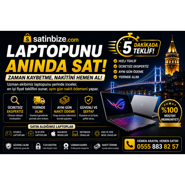 Laptopunu Anında Sat | İstanbul Hızlı Nakit Laptop Alımı 2