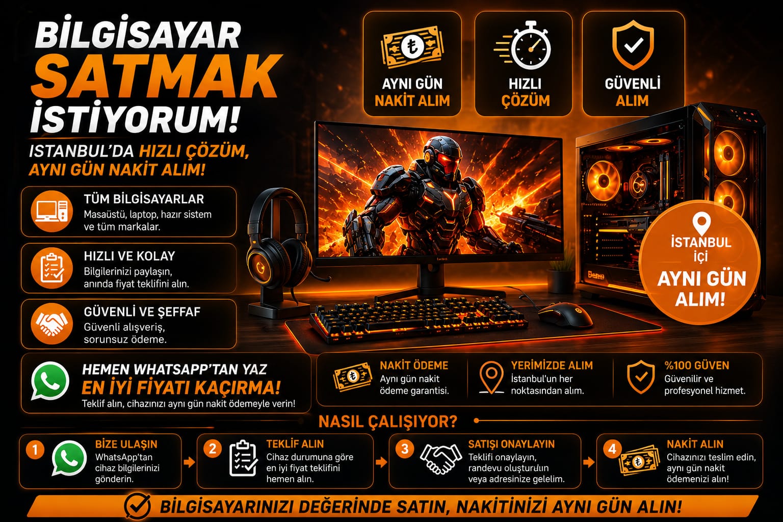  Bilgisayar Satmak İstiyorum – İstanbul’da Hızlı Nakit Çözüm 